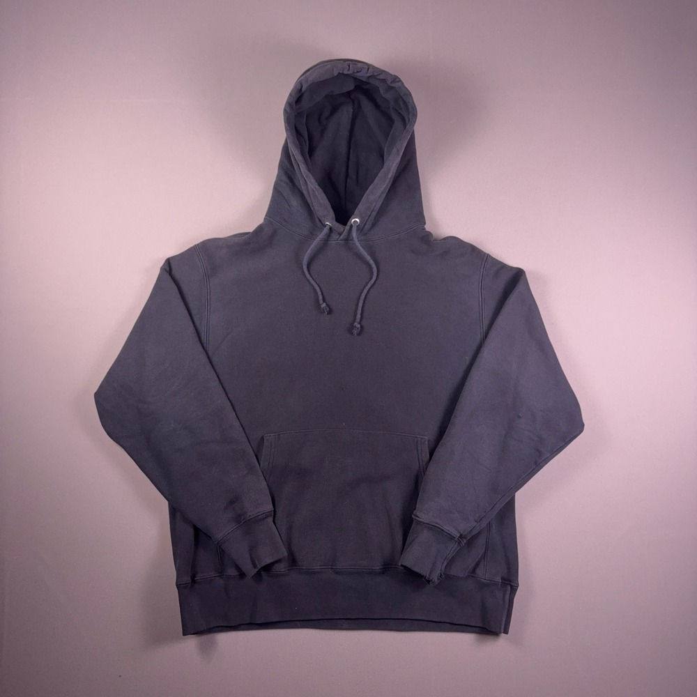 Champion Reverse Weave Hoodie Faded Black Heavyweight Pullover Sweatshirt Large